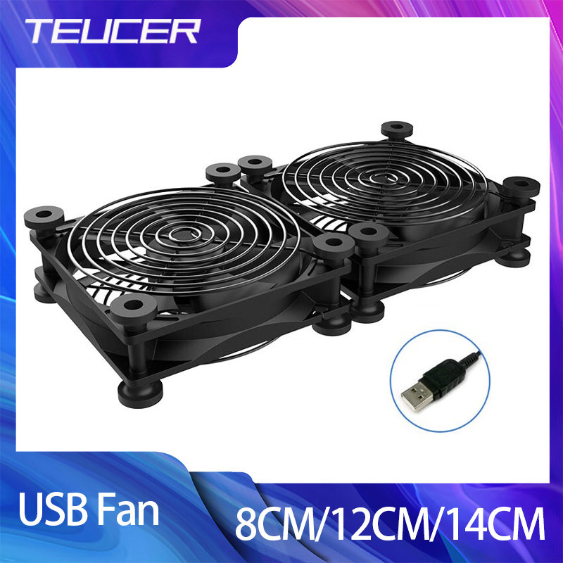 Usb Fan Silent - TEUCER 8CM/12CM/14CM USB Fan bilgisayar PC