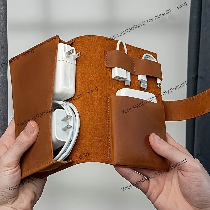 Tech Accessories Travel Case - 1 adet PU Deri Çok Bölmeli