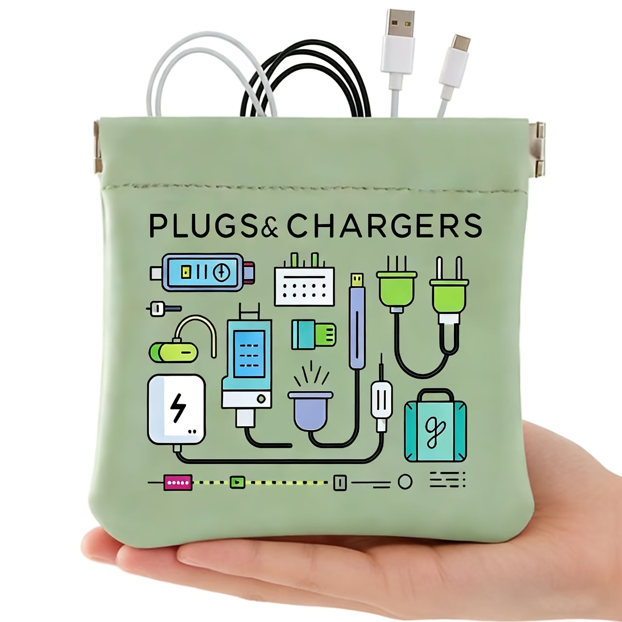 Tech Accessories Travel - Taşınabilir Kablo Düzenleyici Çantası 12X12Cm -