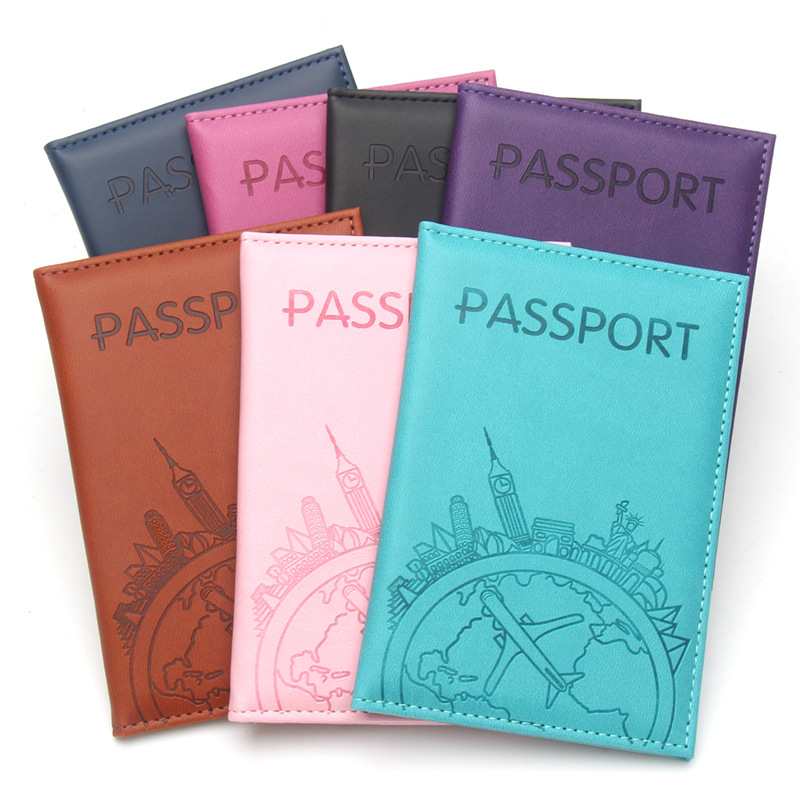 Tech Accessories Travel - Global Flight Baskılı Pasaportluk Deri Pasaport